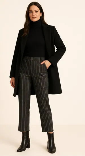 Aritzia Wilfred Wool Cashmere Pinstripe High Rise Trouser Pants 6 thumbnail 1