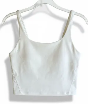Old Navy Active PowerSoft Crop Tank Sports Bra White Light Support Go-Dry S thumbnail 1