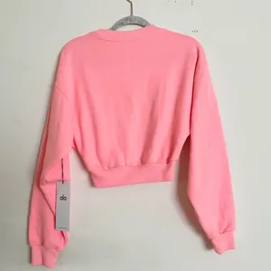 Alo Yoga Cropped Accolade Crewneck Neon Bubblegum XS thumbnail 5