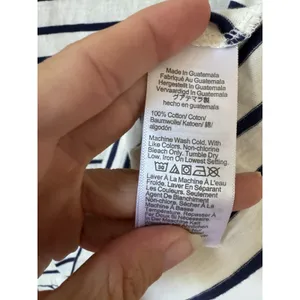 J. Crew Coastal Chick Preppy Cotton Basic V-Neck Striped Tank Top Navy White XL thumbnail 5