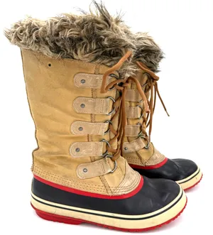 Sorel Women's Joan of Arctic Tall Leather Fur Lace Up Snow Boots Size 9 thumbnail 1