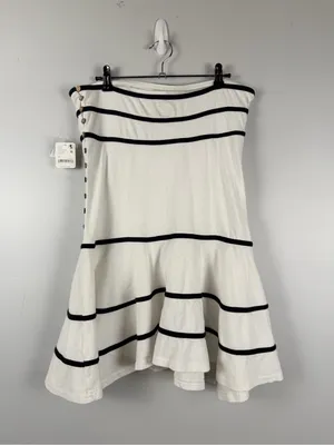 New free people ravine mini dress white ivory black strapless size medium thumbnail 8