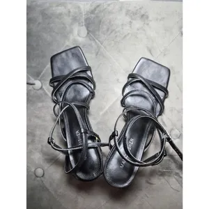 Marc Fisher Black Strappy Square-Toe Block Sandals 8M thumbnail 15