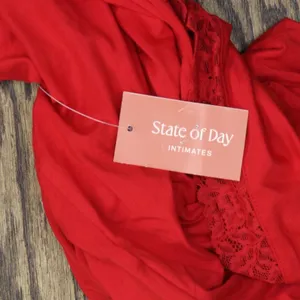 NEW State Of Day Womens Lace-Trim Camisole Pajama Top 100198303MS Tango Red 2XL thumbnail 3