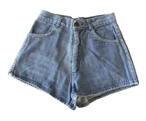 Vintage Woolco high waisted denim shorts Fit Small 24” waist made in Hong Kong thumbnail 1
