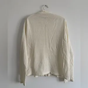 Vintage Cream Open Knit Cardigan Cottagecore Neutral thumbnail 3