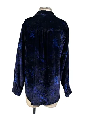 Pilcro Mara Velvet Relaxed Button Up Top Size 10 thumbnail 5