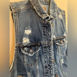 American Eagle Y2K Distressed Denim Vest Medium‎ 2008 thumbnail 8