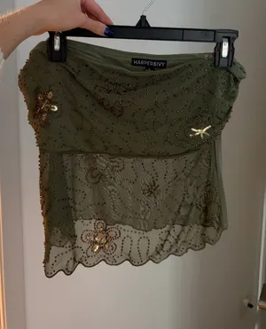 Beaded strapless top Green Size L thumbnail 1