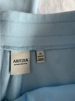 light blue aritzia wide leg ribbed homestretch pants thumbnail 3