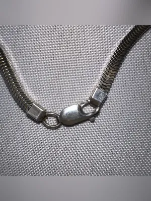 Vintage 925 Sterling Silver Square Omega Chain Necklace 17" 3D Snake 23.8g thumbnail 6