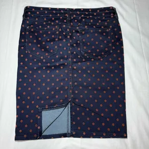 PILCRO & the Letterpress 28 Blue Denim Polka Dots Pencil Skirt Anthropologie thumbnail 7