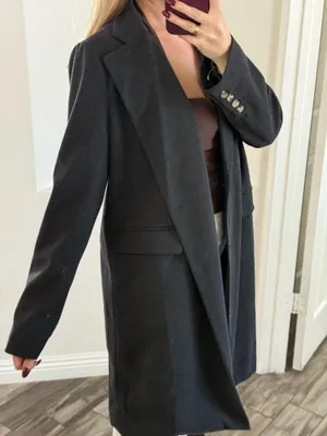 Lulus dark grey coat thumbnail 5