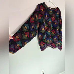 VTG NORTHERN ISLES Nordic Grandpa Sweater Funky Chunky Knit Multi Color Size XL thumbnail 4
