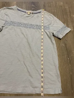 Barbour Pier Top Womens Size 4 Light Blue Cotton Short Sleeve Preppy Classic thumbnail 3