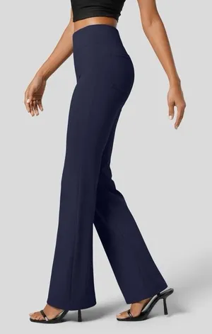 Halara Dress Pants Womens XS Navy High Waisted Bootcut Pull-On Back Pockets thumbnail 1