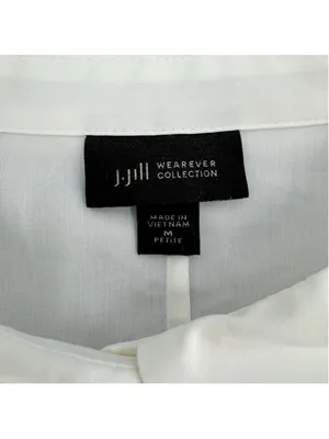 J Jill White Blouse Off Center Sash Tied Waist Preppy Office Siren Chic Polished thumbnail 5