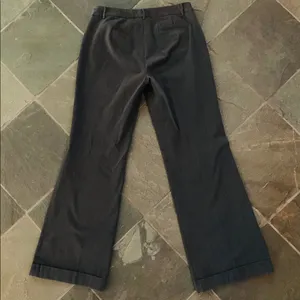 Express stretch charcoal gray cuffed boot cut staple office career pant thumbnail 4