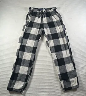 Old Navy Buffalo Plaid Flannel Pajama Lounge Pants Black White Women’s Size S thumbnail 1