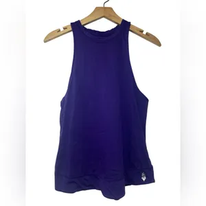 Free People Movement Inhale Cotton Tank Top Blue Violet thumbnail 2