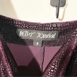 Betsey Johnson Size Small Vintage Purple‎ Velvet Snake Print Bodycon Tank Dress thumbnail 3
