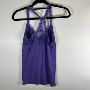 PINK Victoria's Secret Purple Lace Racerback‎ Cami Tank Top Size M Vintage Y2K thumbnail 6