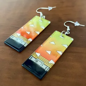 Handmade Earring Demon Slayer Anime Zenitsu Unisex Kawaii thumbnail 1