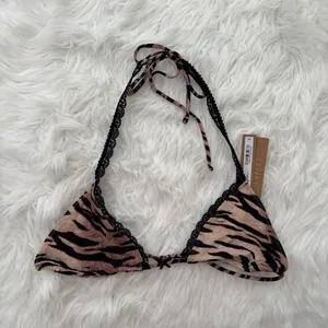 Skims Fits Everybody Lace Micro Bralette Sand Tiger Print Size 3X thumbnail 2