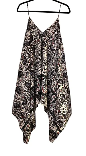 poetry ❤️❤️ Cream & Brown Multi Floral Sleeveless Boho Harem Jumpsuit Sz OS thumbnail 1