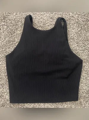 Women’s BYLT Premium Basics Ribbed High-Neck Longline Sports Bra Tank Top Size S thumbnail 4