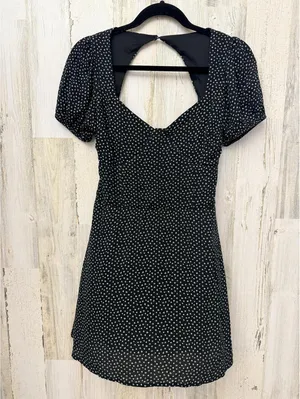 L.A. HEARTS Womens S Black White Ditsy Floral Puff Dress thumbnail 9