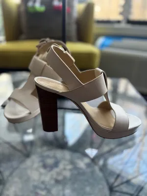 Michael Kors Nude T-Strap Block Heel Sandals (Comfortable + Chic) thumbnail 2