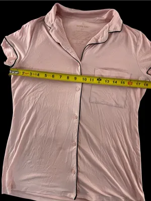 Women’s Pink Short Sleeve Tommy John Pajama Set with Contrast Piping thumbnail 10
