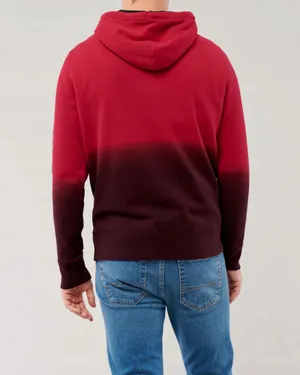 Hollister California logo graphic kangaroo ombre burgundy oversized hoodie M thumbnail 7