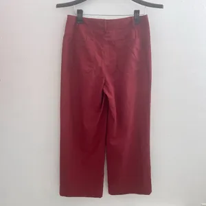 NEW LILLUSORY Linen Wide Leg Pants Sz 8/M Brick Red High Rise Cropped Trousers thumbnail 3