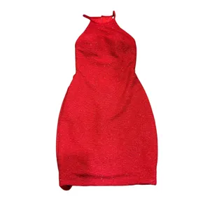 Jovani NWT Sz.00 Red Glitter Knit Backless Bodycon Party Formal Cocktail Dress thumbnail 3