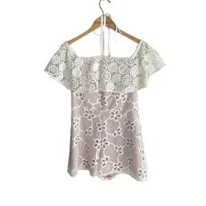 ALEXIS Boriana Off Shoulder Lace Romper White thumbnail 2