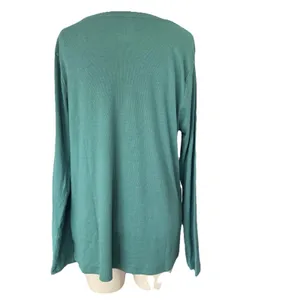 New A New Day Size XXL Green Ribbed Long Sleeve Top Crew Neck thumbnail 2