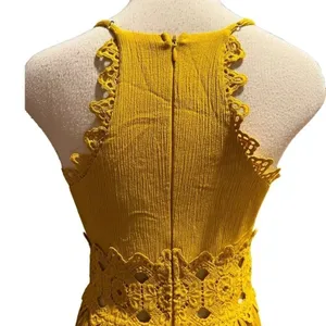 Lulu's Small This Love Mustard Yellow Lace Maxi Dress Size S thumbnail 13