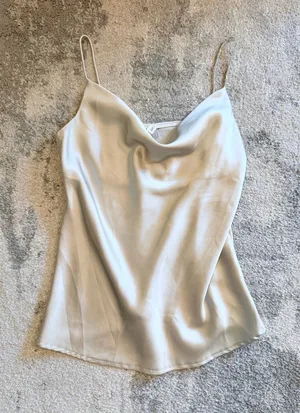 Glam Silver Satin Cowl Neck Camisole thumbnail 1