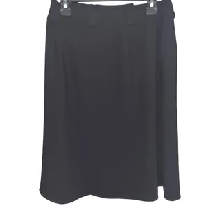 Express Black A-Line Tie-Waist Midi Skirt Size S Career Professional Solid Crepe thumbnail 3