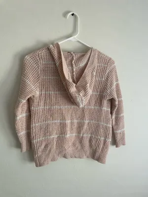 Knitted hooded cardigan sweater Pink thumbnail 2
