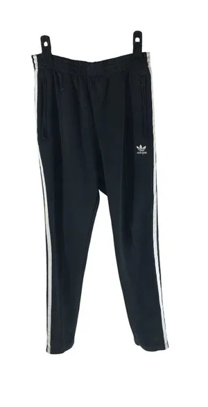 Adidas Originals Black SST Track Pants Womens S 3-Stripes Zippered Pockets thumbnail 1