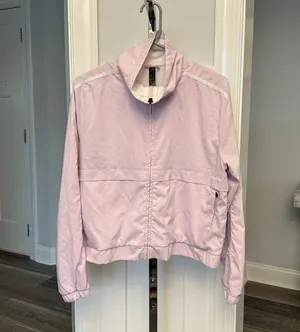 Adidas Sz M Lilac Purple Jacket Windbreaker W White Stripes & Logo thumbnail 1
