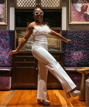 White strapless jumpsuit Size M thumbnail 1