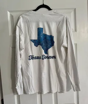Gamma Phi Beta Texas Forever Long Sleeve Shirt White Size L thumbnail 1