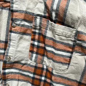 Universal Thread Plaid Shirt in Orange, White, and Black thumbnail 3
