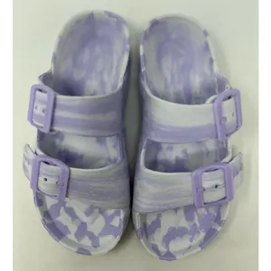 Women’s Lavender and White Tie Dye Double‎ Buckle Slip on Sandals Size 5/6 thumbnail 5