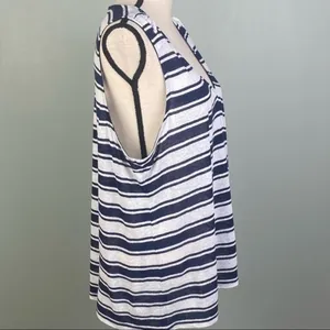 MICHAEL MICHAEL KORS navy and white tank top with rope detail. Size XL. EUC thumbnail 3