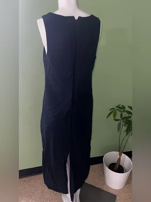 Abercrombie & Fitch Navy Square-Neck Midi Dress with Wide Straps thumbnail 2